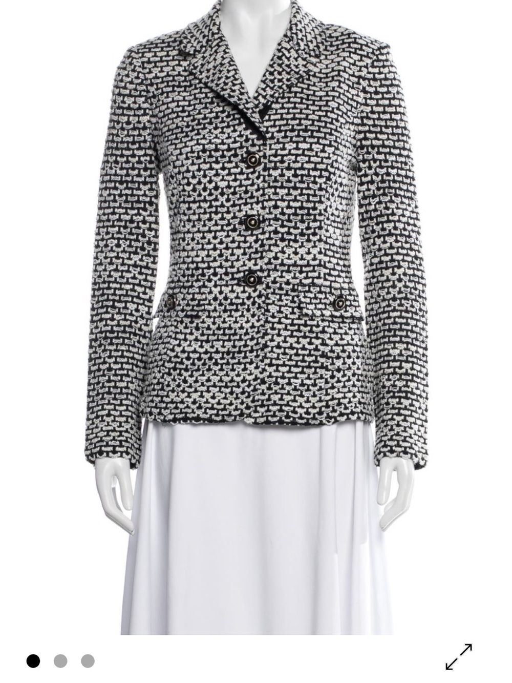 St. John Collection Black & White Knit Textured Blazer